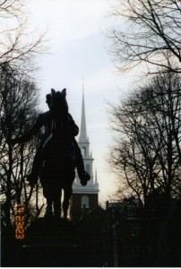 Revere statue and Old North Church